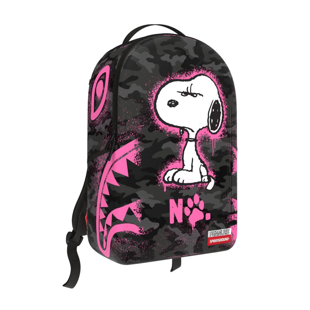 Sprayground Snoopy Pink Stencil Backpack Black