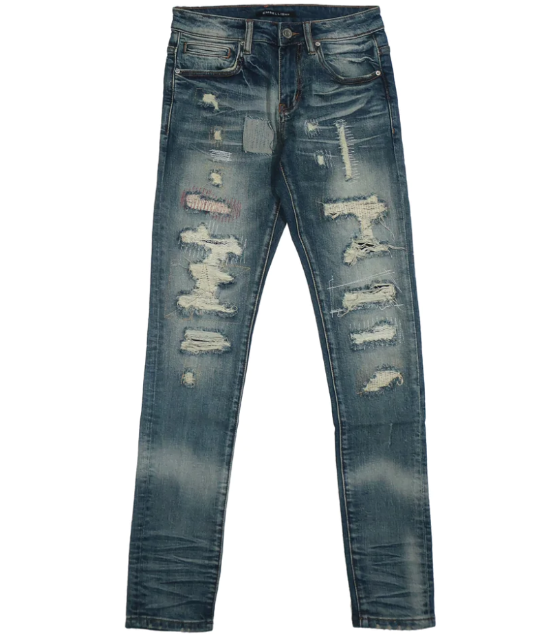 Embellish Moreau Distressed Denim Jeans Blue
