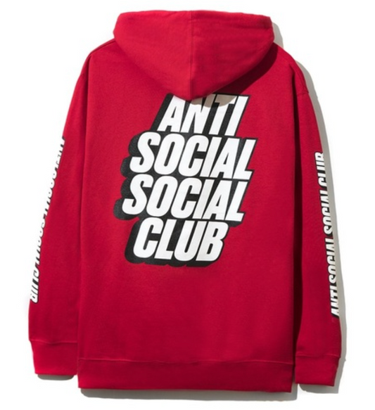 Anti Social Social Club Blocked Logo Hoodie Red