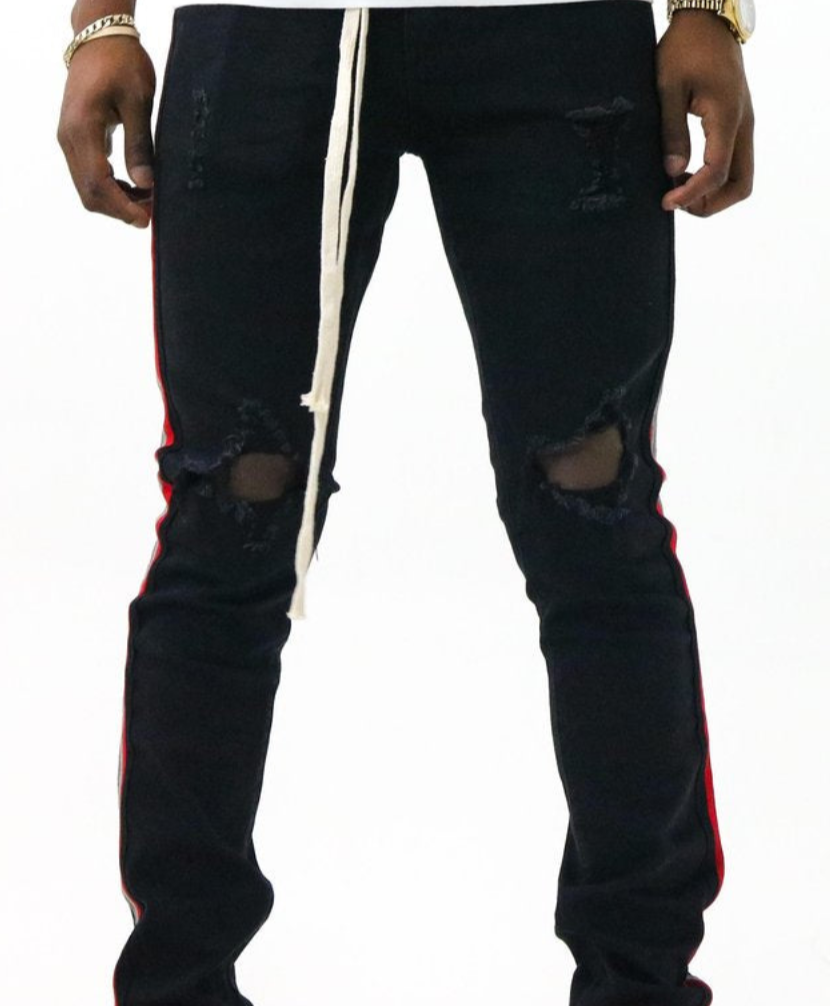 THRT Cement Stripe Denim Black
