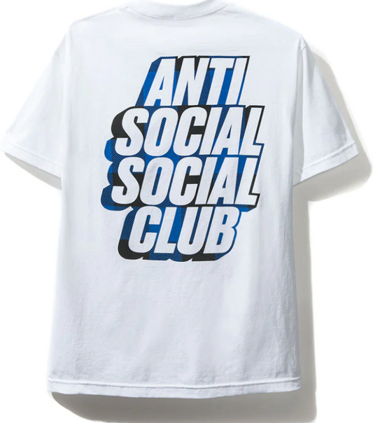 Anti Social Social Club Blocked Logo T-Shirt White/Blue