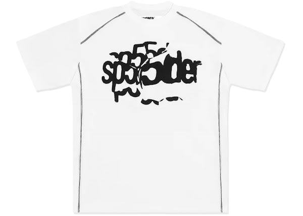 Sp5der Contrast Stitch Slub T-Shirt White