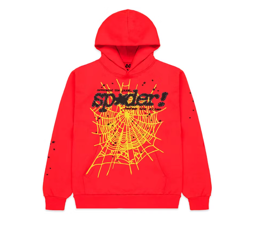 Sp5der P*NK V2 Hoodie Red/Yellow