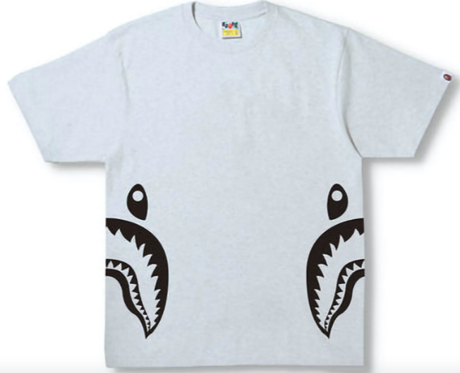 BAPE Glitter Side Shark T-Shirt Grey/Black