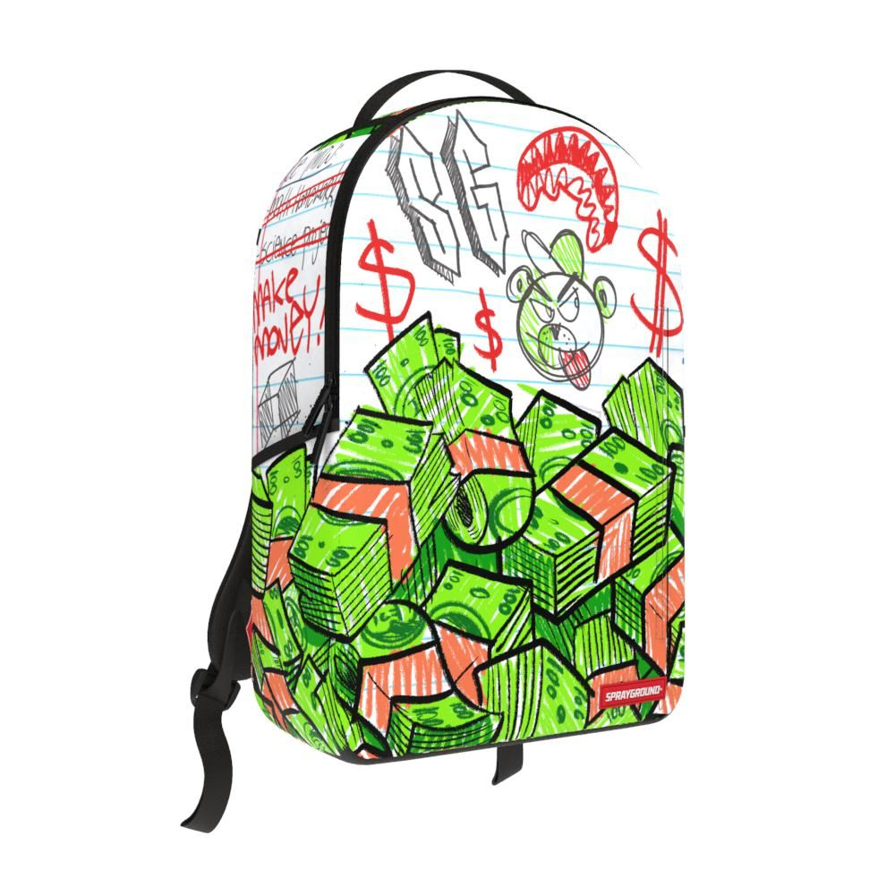 Sprayground Scribble Money Backpack White
