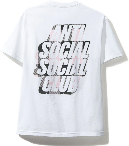 Anti Social Social Club Blocked Logo T-Shirt White/Pink