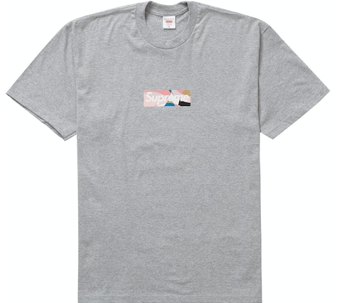 Supreme Emilio Pucci Box Logo T-Shirt Heather Grey/Dusty Pink