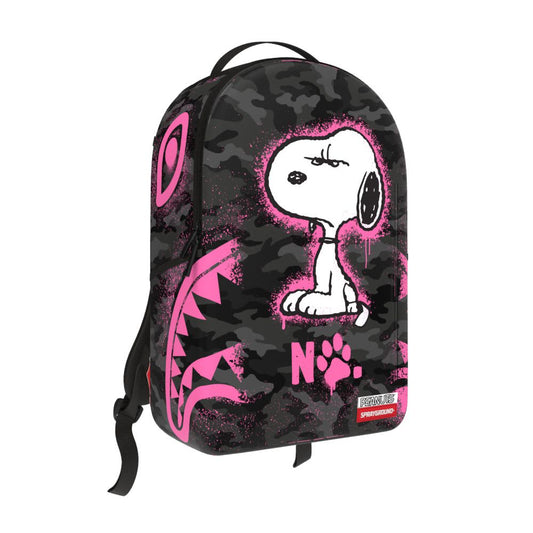 Sprayground Snoopy Pink Stencil Backpack Black