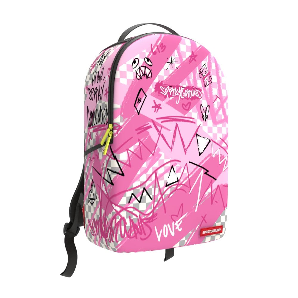 Sprayground Smoke Check Backpack Pink