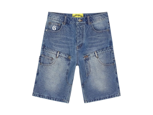 Godspeed Twin Panel Denim Shorts Blue