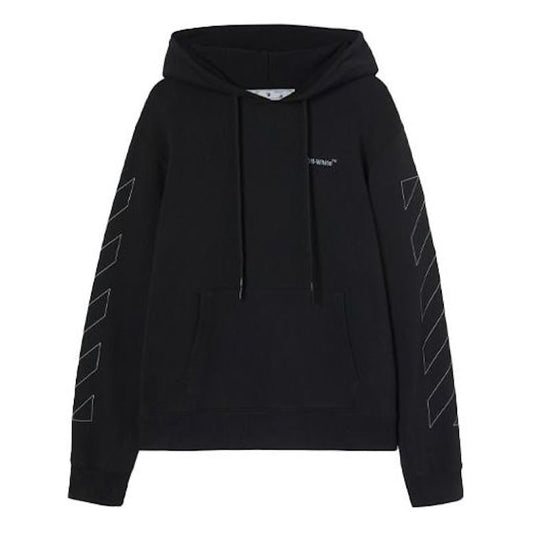 OFF-WHITE Diag Outline Slim Hoodie Black