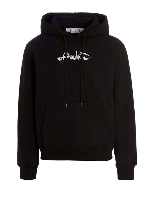 OFF-WHITE Paint Arrow Slim Hoodie Black/White