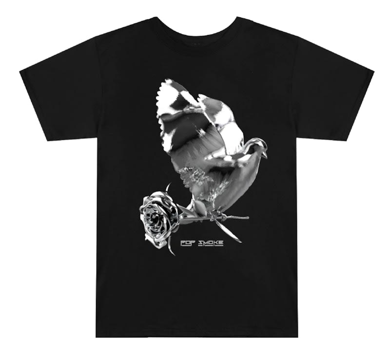 Pop Smoke Dove + Rose T-Shirt Black