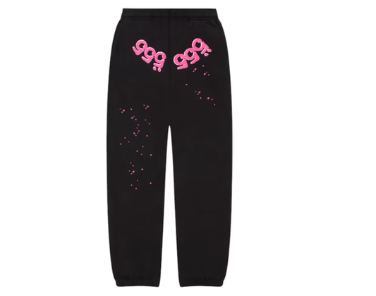 Sp5der Angel Number Sweatpants Black/Pink