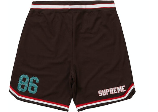 Supreme Faux Croc Basketball Shorts Brown