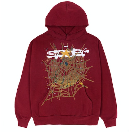 Sp5der Logo Hoodie Maroon