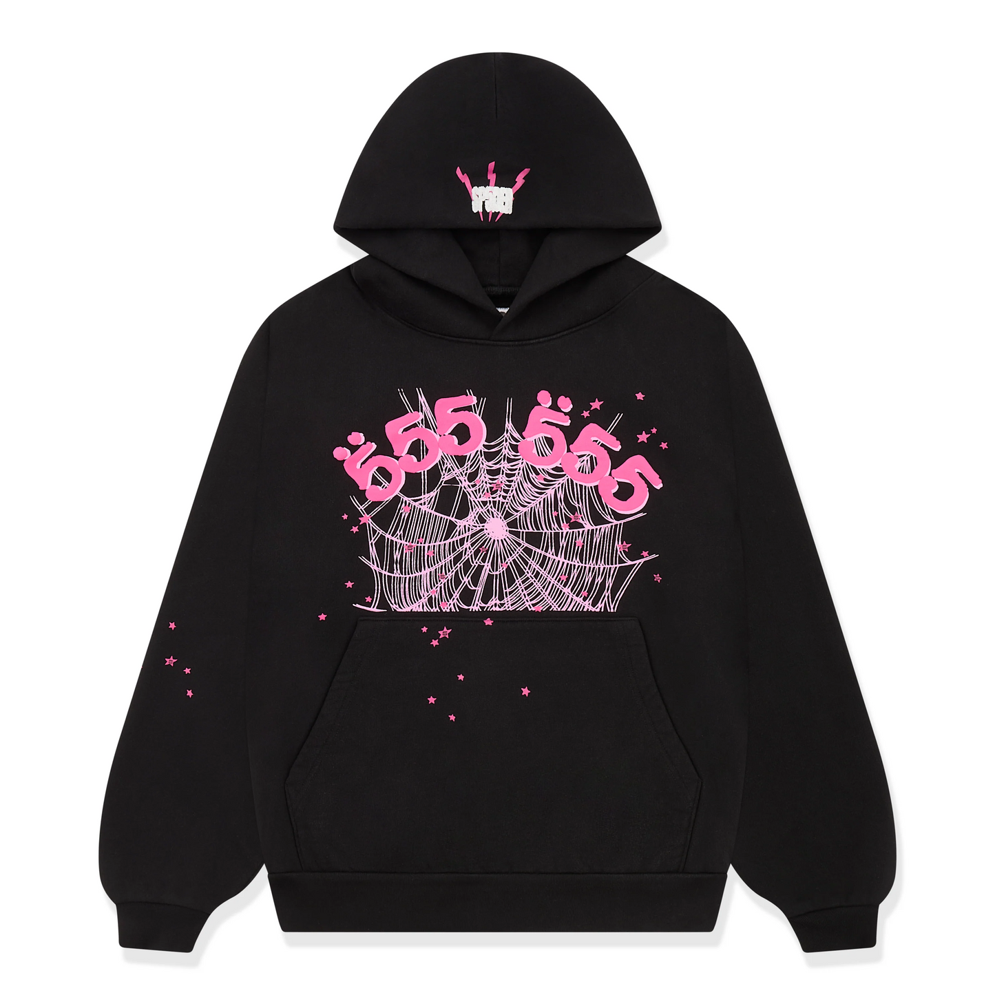 Sp5der Angel Number Hoodie Black/Pink