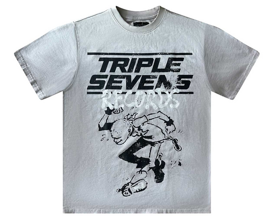 Triple Sevens Records T-Shirt Cream