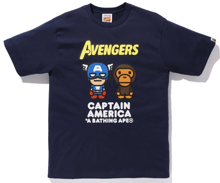 BAPE x Marvel Comics Milo Captain America T-Shirt Black