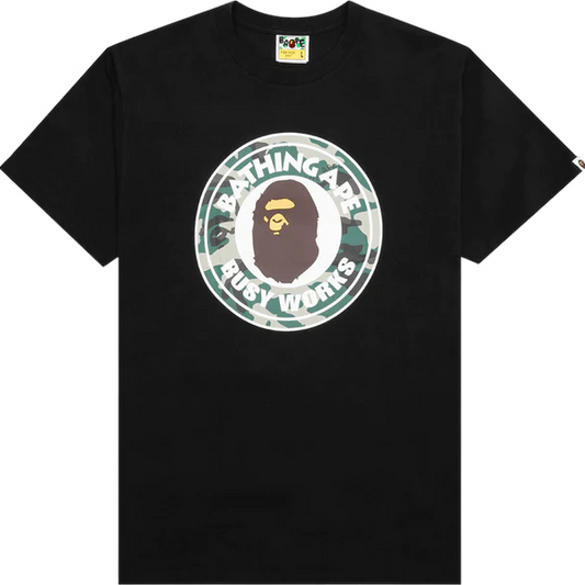 BAPE Woodland Camo Busy Works T-Shirt Black