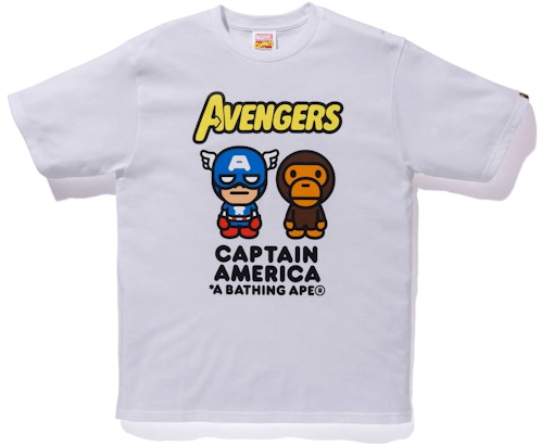 BAPE x Marvel Comics Milo Captain America T-Shirt White