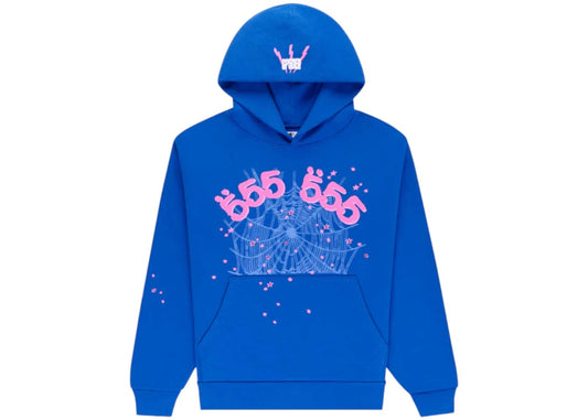 Sp5der Angel Number Hoodie Blue/Pink
