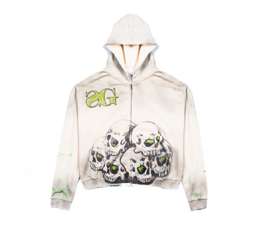 Triple Sevens x Sniper Gang Vulture Zip Up Jacket Off White