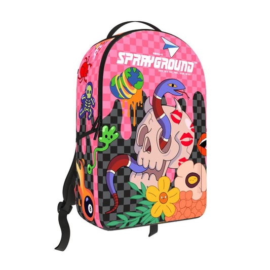 Sprayground WTF Skull Drip Backpack Pink