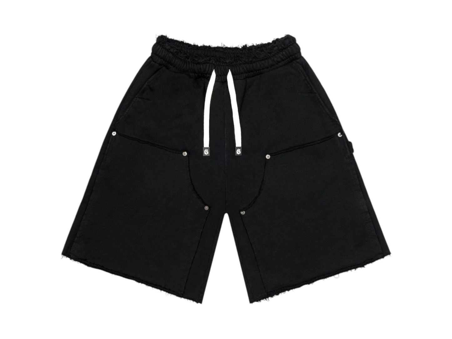 Godspeed Distressed Carpenter Shorts Flat Black