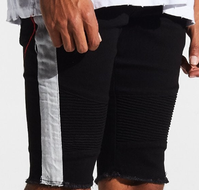 Embellish Springer Stripe Shorts Black
