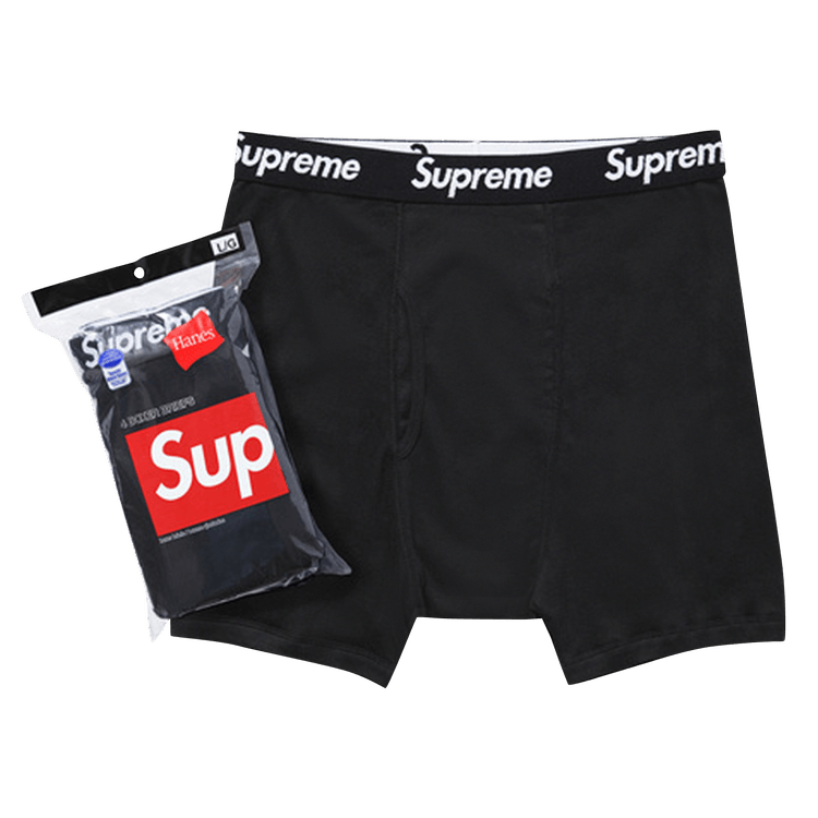 Supreme x Hanes Boxer Briefs (4 Pack) Black