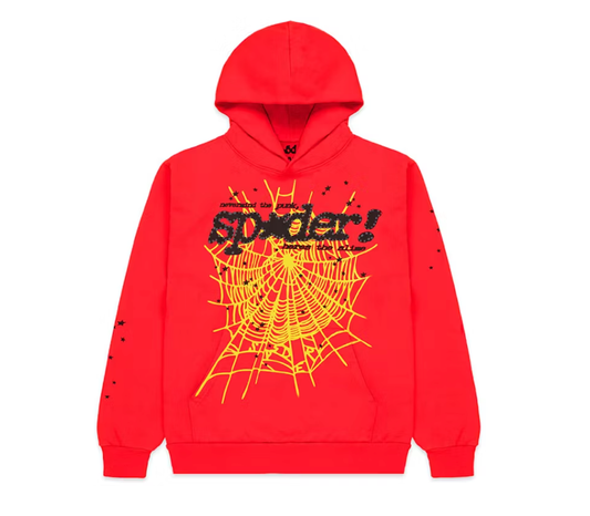 Sp5der P*NK V2 Hoodie Red/Yellow