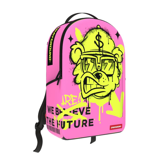 Sprayground Money Bear Graffiti Backpack Pink
