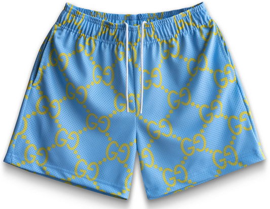 Bravest Studios Mega G Shorts Baby Blue Yellow