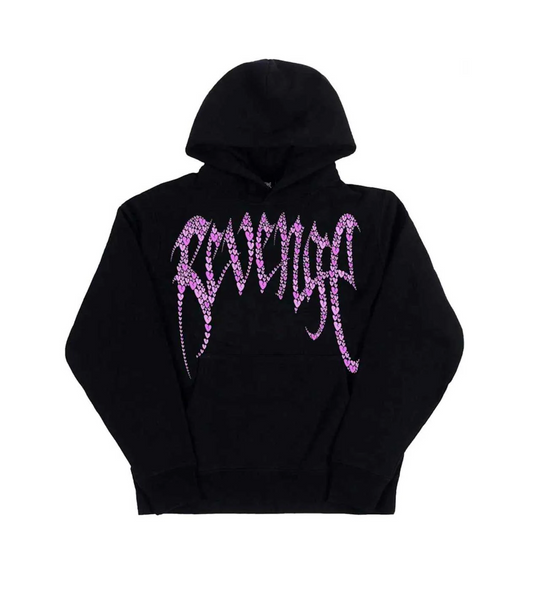 Revenge Pink Broken Heart Hoodie Black