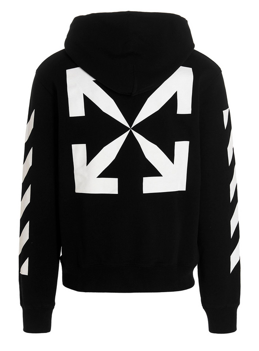 OFF-WHITE Diag Outline Hoodie Black/White