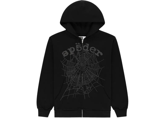 Sp5der OG Web V2 Zip Up Hoodie Phantom