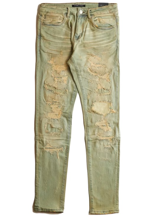 Embellish Cast Denim Jeans Light Blue Sand